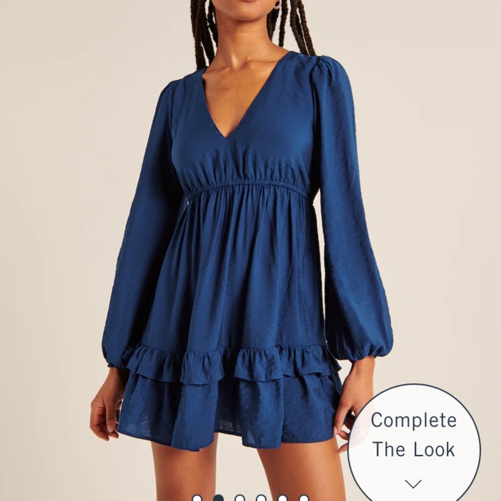 Abercrombie Long Sleeve Baby Doll Ruffle Mini Dress